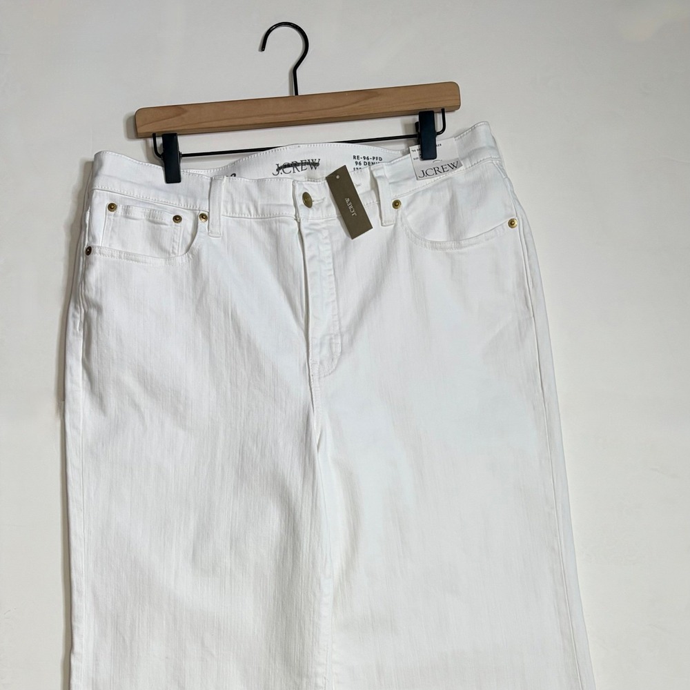 NWT!! J. CREW New High-Rise Denim Trouser Jeans White '96 Wide Leg Retro Size 32 - Picture 4 of 16